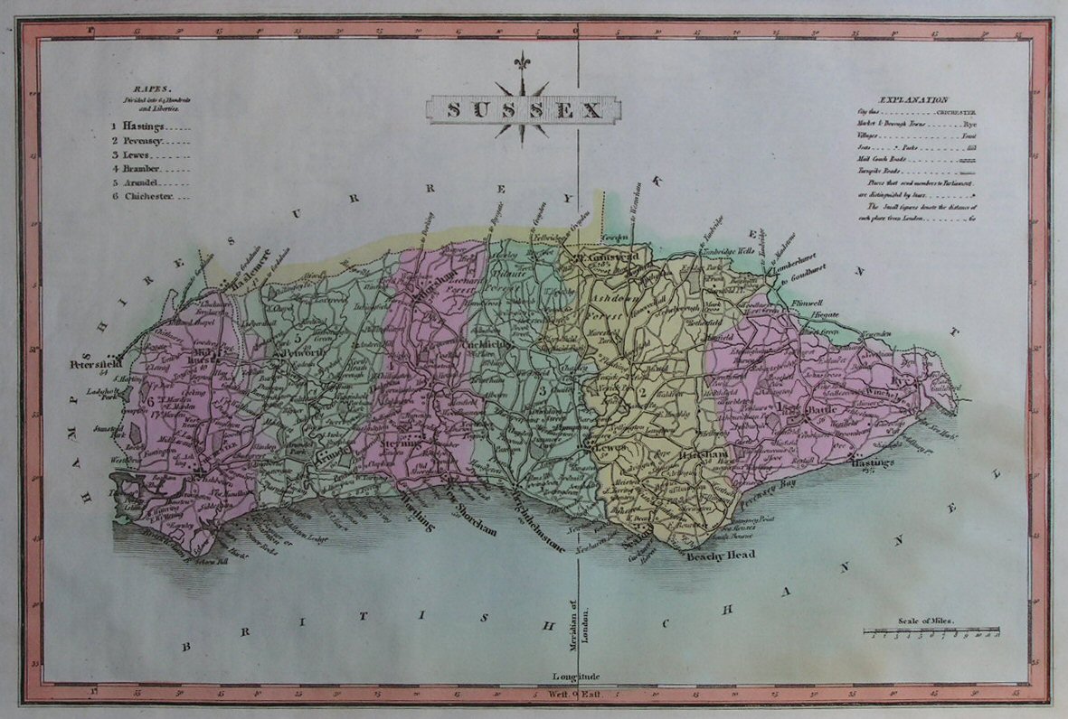 Map of Sussex - Wallis